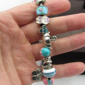 9" April Easter Charm Bracelet Vintage Elegant